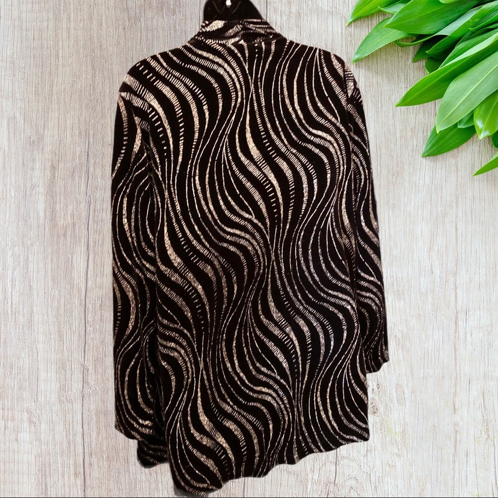 Notations Black/Silver Roll Collar Jacket Size L - image 6